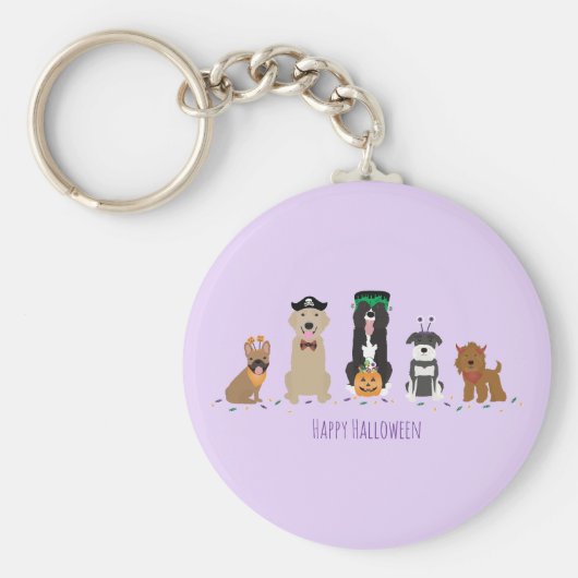 ハッピーハローウィンドッグズパープル キーホルダー (正面)