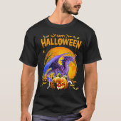 ハッピーハローウィンドラゴンパンプキンコスチュームサンクスギヴィ Tシャツ (正面)