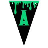 ハッピーハローウィンドリップグリーンスライムブラック バンティングフラッグ (第2の旗)