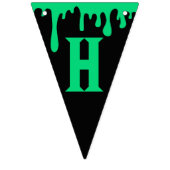 ハッピーハローウィンドリップグリーンスライムブラック バンティングフラッグ (第1の旗)