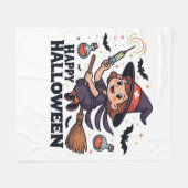 ハッピーハローウィンナースシャツ不気味- Cute Medical フリースブランケット (正面(横))