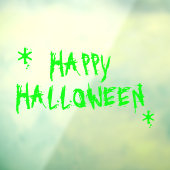 ハッピーハローウィンネオン緑のヌメムスプオク色の装飾 ウィンドウサイン (シート3)