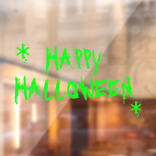ハッピーハローウィンネオン緑のヌメムスプオク色の装飾 ウィンドウサイン (シート2)