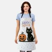 ハッピーハローウィンネコとカボチャ エプロン (着用した状態)