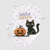 ハッピーハローウィンネコとカボチャ ゴルフタオル (インサイチュ)