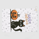 ハッピーハローウィンネコとカボチャ ゴルフタオル (横)