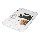 ハッピーハローウィンネコとカボチャ バスマット (アングル)
