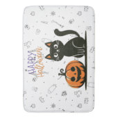 ハッピーハローウィンネコとカボチャ バスマット (正面縦)