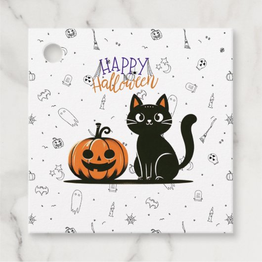 ハッピーハローウィンネコとカボチャ フェイバータグ (正面)