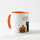 ハッピーハローウィンネコとカボチャ マグカップ (正面左)