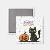 ハッピーハローウィンネコとカボチャ マグネット (正面/裏面)