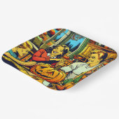 ハッピーハローウィンノスタルジックファミリーカービングカボチャ ペーパープレート (傾斜あり)