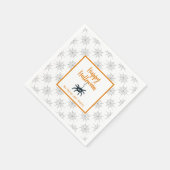 ハッピーハローウィンノトリックだけでクモの巣を扱う スタンダードカクテルナプキン (角)