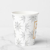 ハッピーハローウィンノトリックだけでクモの巣を扱う 紙コップ (右)