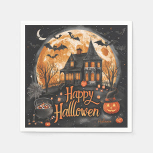ハッピーハローウィンハウスキュート&フェスティバルハロウィン スタンダードカクテルナプキン