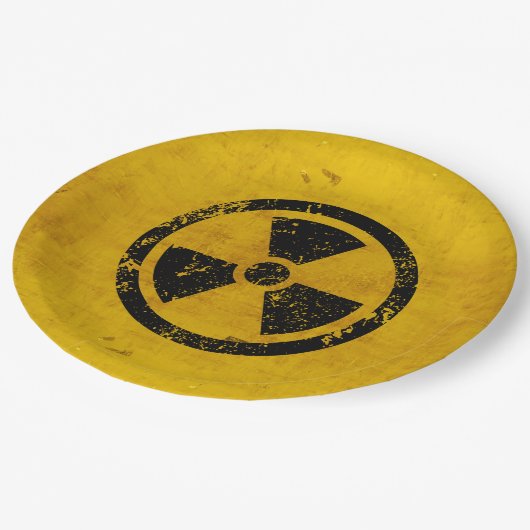 ハッピーハローウィンハザード警告放射線 ペーパープレート (アングル)