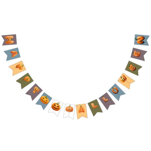 ハッピーハローウィンハッピーハローウィンバルーン バンティングフラッグ (全)