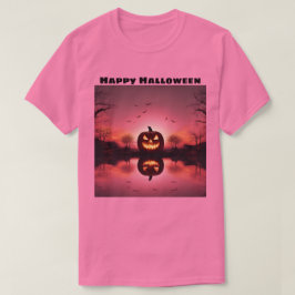 ハッピーハローウィンハロウィーンのカボチャのちょうちんサンセットTシャツ Tシャツ