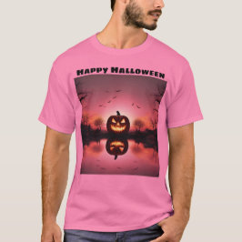 ハッピーハローウィンハロウィーンのカボチャのちょうちんサンセットTシャツ Tシャツ