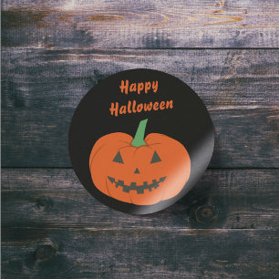 ハッピーハローウィンハロウィーンのカボチャのちょうちんパンプキンステッカー ラウンドシール