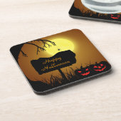 ハッピーハローウィンハロウィーンのカボチャのちょうちんパンプキンス コースター (左側)