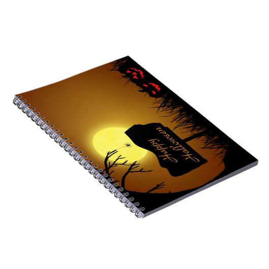 ハッピーハローウィンハロウィーンのカボチャのちょうちんパンプキンス ノートブック (右側)