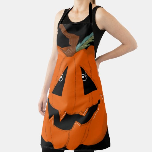 ハッピーハローウィンハロウィーンのカボチャのちょうちん工芸 エプロン (インサイチュ)