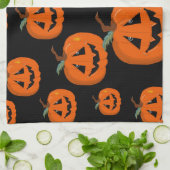 ハッピーハローウィンハロウィーンのカボチャのちょうちん工芸 キッチンタオル (折り畳み)