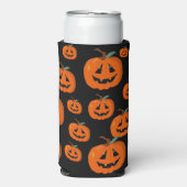 ハッピーハローウィンハロウィーンのカボチャのちょうちん工芸 スリム缶クーラー (Seltzer正面)