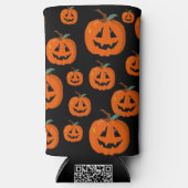 ハッピーハローウィンハロウィーンのカボチャのちょうちん工芸 スリム缶クーラー (正面)