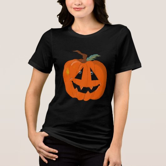 ハッピーハローウィンハロウィーンのカボチャのちょうちん工芸 トライブレンドＴシャツ (正面)