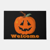 ハッピーハローウィンハロウィーンのカボチャのちょうちん工芸 ドアマット (正面)