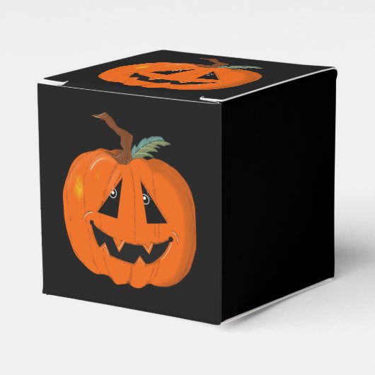 ハッピーハローウィンハロウィーンのカボチャのちょうちん工芸 フェイバーボックス (正面サイド)