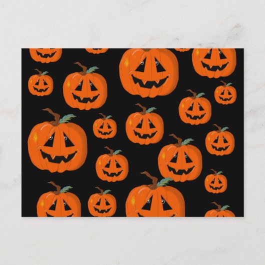 ハッピーハローウィンハロウィーンのカボチャのちょうちん工芸 ポストカード (正面)