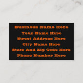 ハッピーハローウィンハロウィーンのカボチャのちょうちん工芸 名刺 (裏面)