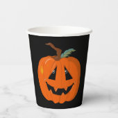 ハッピーハローウィンハロウィーンのカボチャのちょうちん工芸 紙コップ (裏面)