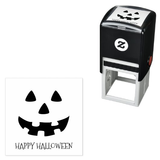 ハッピーハローウィンハロウィーンのカボチャのちょうちん顔 セルフインキングスタンプ (インサイチュ)