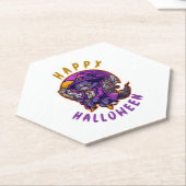 ハッピーハローウィンハロウィーンウィッチキャット ペーパーコースター (アングル)