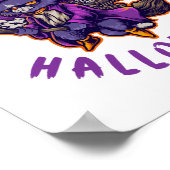 ハッピーハローウィンハロウィーンウィッチキャット ポスター (角)