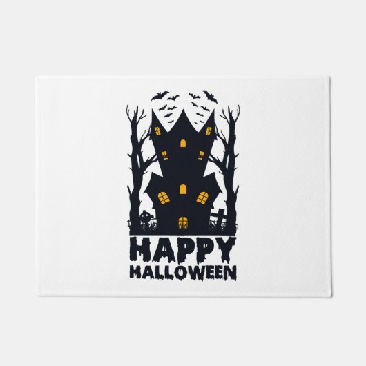 ハッピーハローウィンハロウィーンハッピーハローウィン ドアマット (正面)