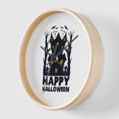 ハッピーハローウィンハロウィーンハッピーハローウィン 壁時計 (傾斜)