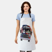 ハッピーハローウィンバスシャツパーティーの人 エプロン (着用した状態)