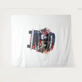 ハッピーハローウィンバスシャツパーティーの人 タペストリー (正面(横))