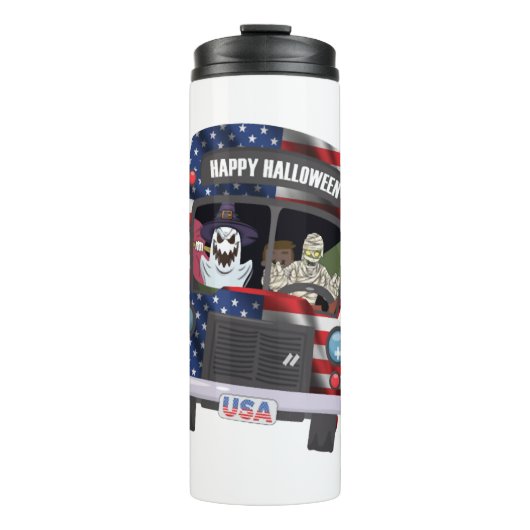 ハッピーハローウィンバスシャツパーティーの人 タンブラー (正面)