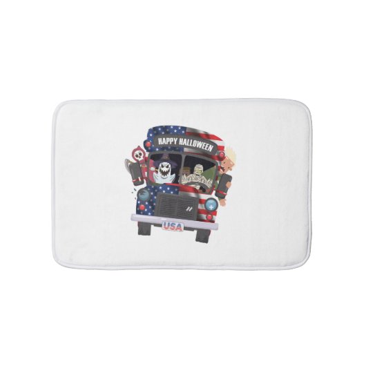 ハッピーハローウィンバスシャツパーティーの人 バスマット (正面)