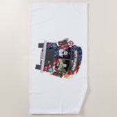 ハッピーハローウィンバスシャツパーティーの人 ビーチタオル (正面)