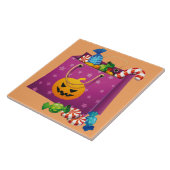 ハッピーハローウィンバッグに飴がいっぱい入っている タイル (側面)