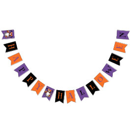 ハッピーハローウィンバナー バンティングフラッグ