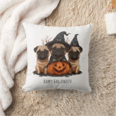 ハッピーハローウィンパグジャックオランタン クッション (ブランケット)