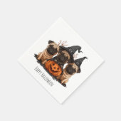 ハッピーハローウィンパグジャックオランタン スタンダードカクテルナプキン (角)